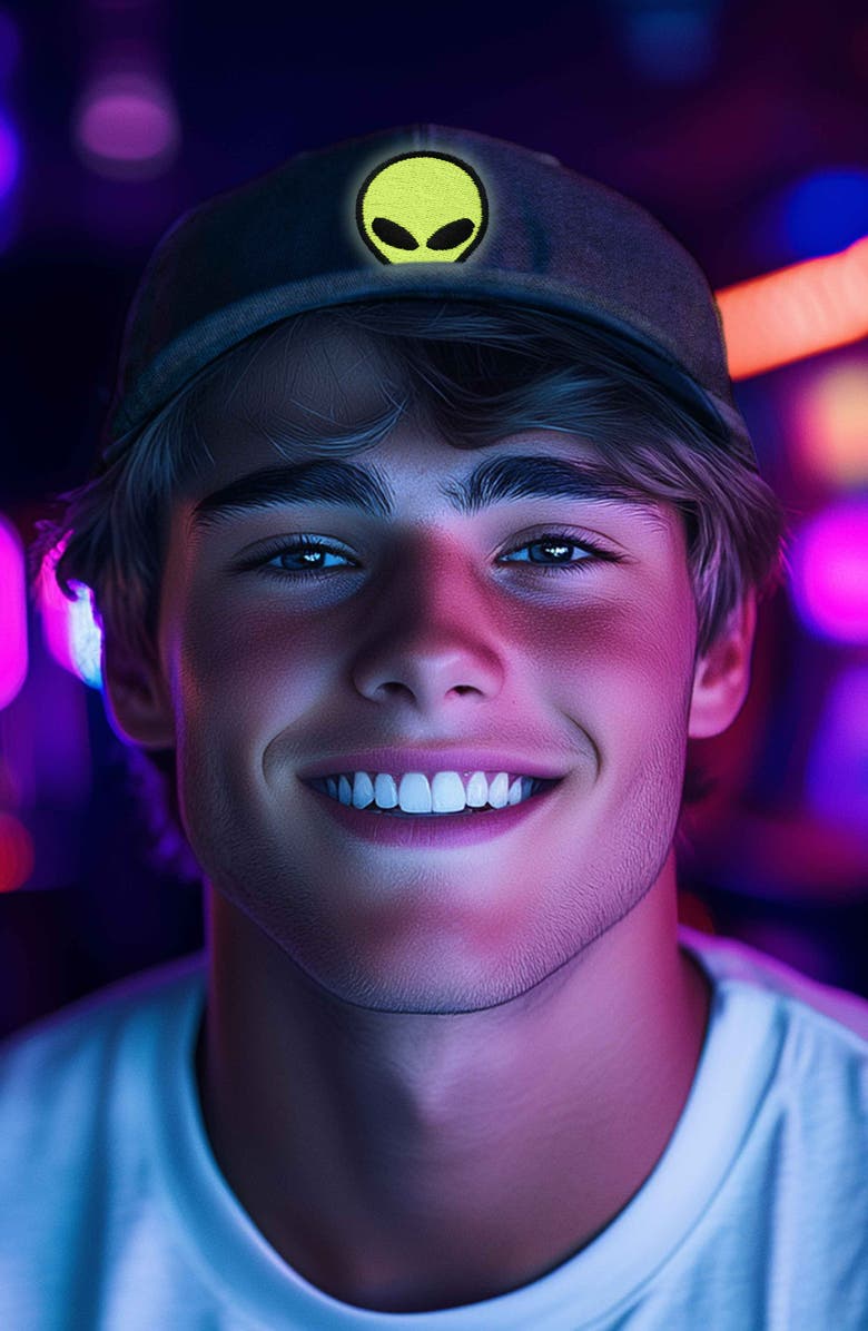 Dalix Alien Dad Cap, Alternate, color, Washed Black