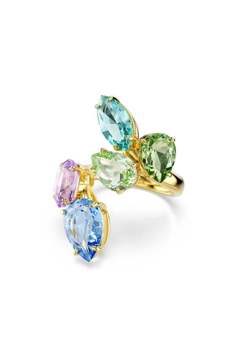 Gema Crystal Bypass Ring, Main, color, GOLD/ MULTI