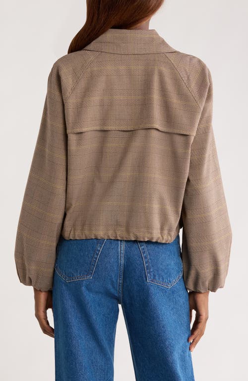 Rails North Plaid Bomber Jacket In Brown