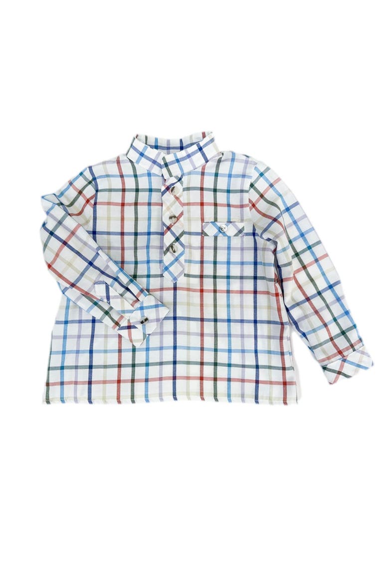 Charlie Checkered Mandarin Collar Shirt, Main, color, Multicolor Checkered