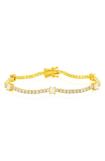 Simona Opal & Cubic Zirconia Tennis Bracelet In Gold