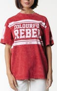 Colourful Rebel Logo Block Acid Wash Loosefit Tee