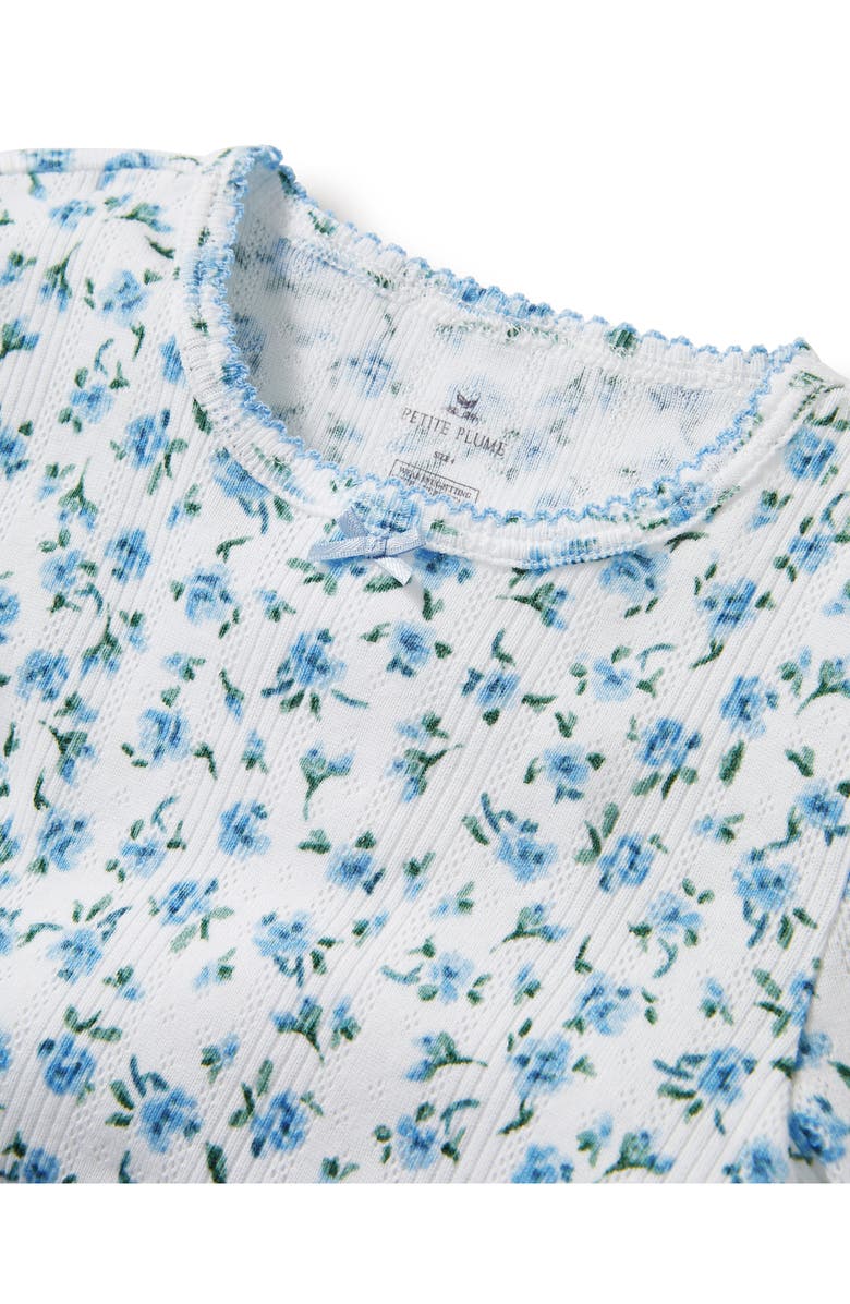 Petite Plume Kids' Pima Cotton Pointelle Fitted Two-Piece Short Pajamas, Alternate, color, Blue