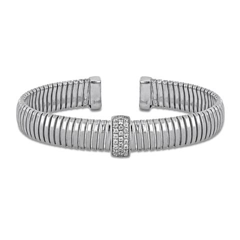 Cubic Zirconia Omega Bangle Bracelet