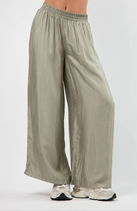 The Riviera Cupro Wide Leg Pants