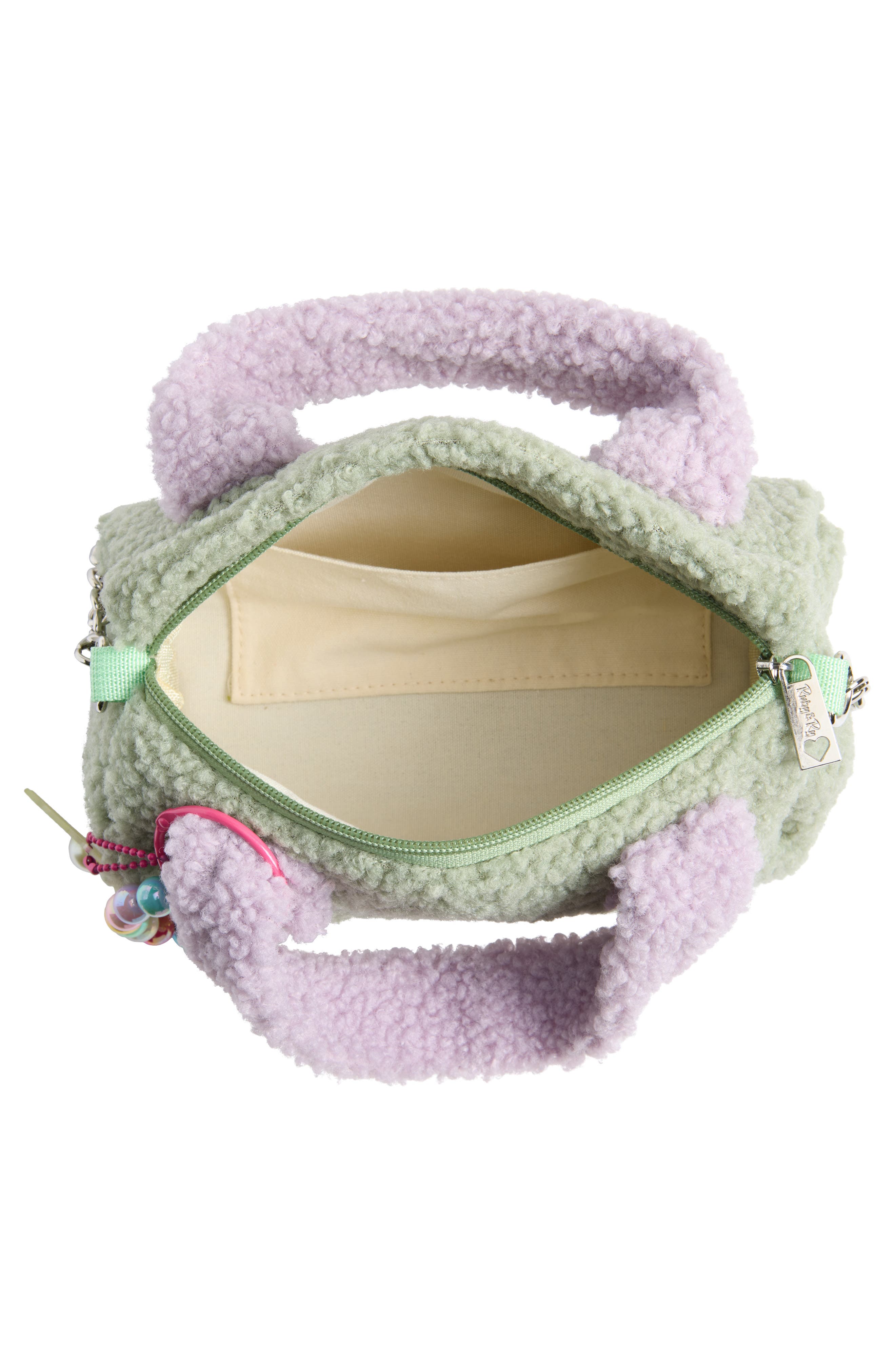 Kids' Colorblock Faux Shearling Bag, Alternate, color, PISTACHIO