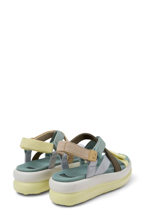 Camper Pelotas Flota Up Platform Sandal In Yellow Multi