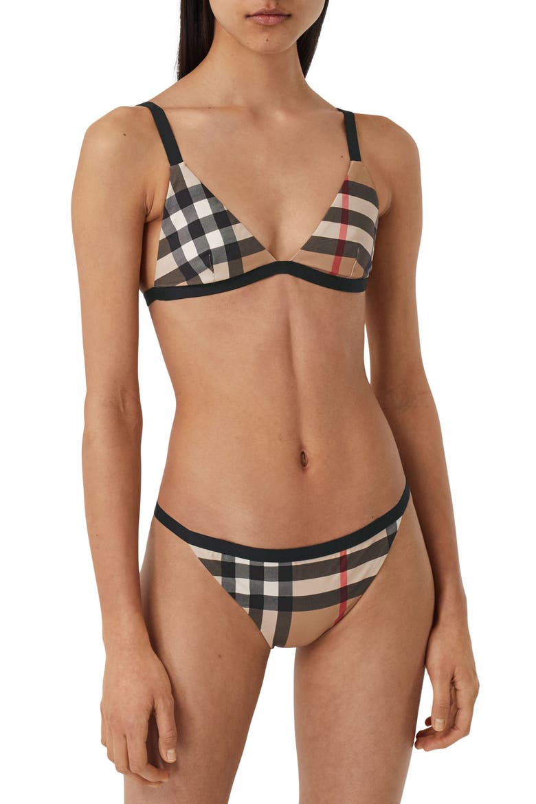 Loing Check Two-Piece Swimsuit, Main, color, ARCHIVE BEIGE IP CHK