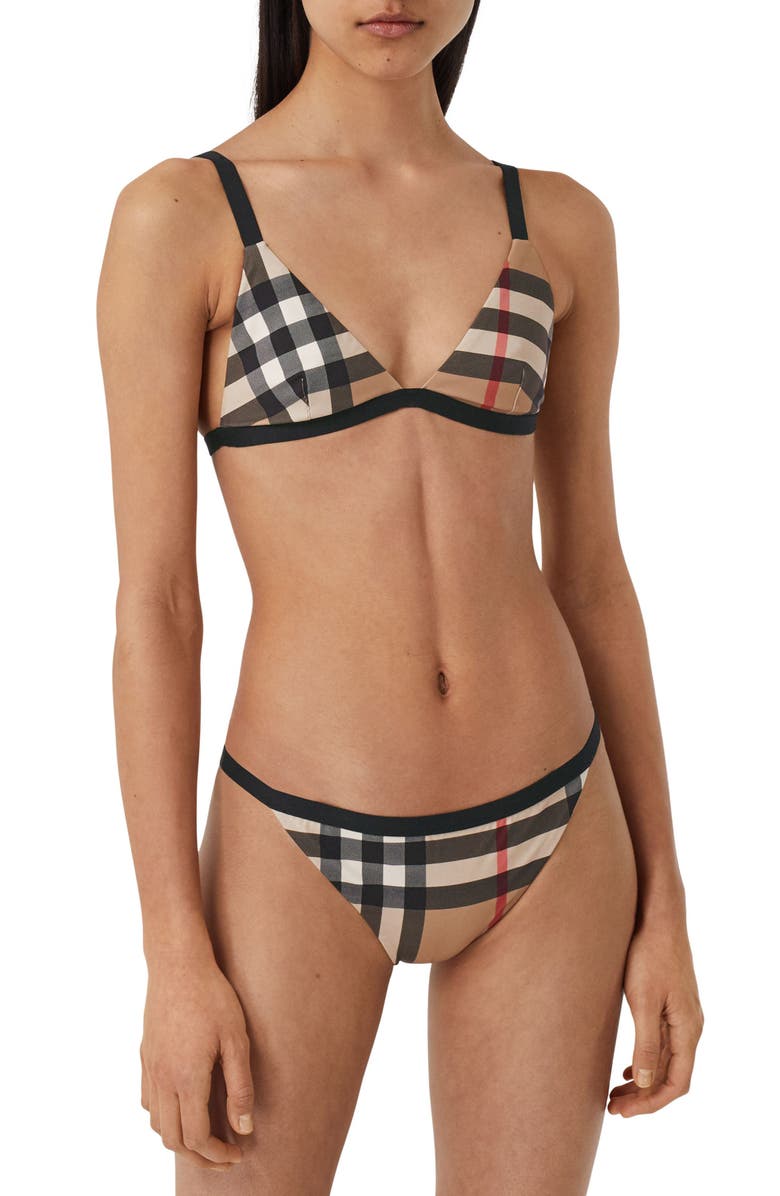 Burberry Loing Check Two-Piece Swimsuit, Main, color, 