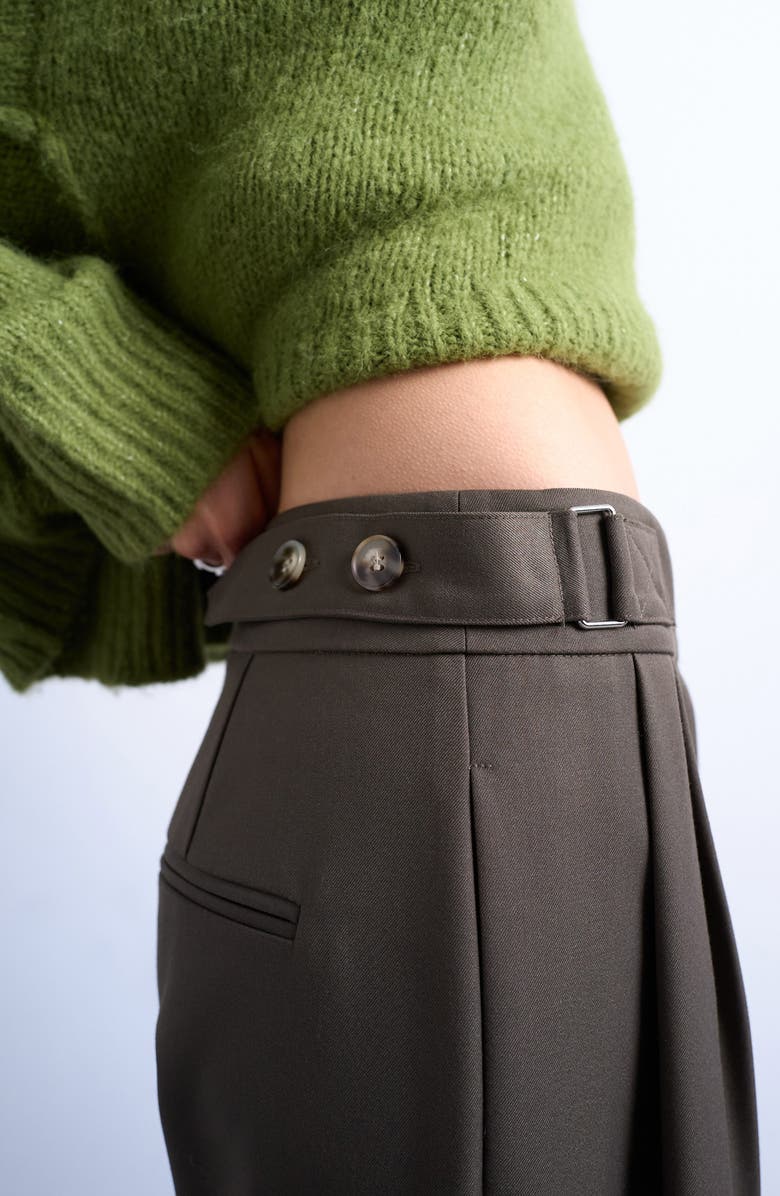 Topshop Slouchy Wide Leg Trousers, Alternate, color, Medium Green