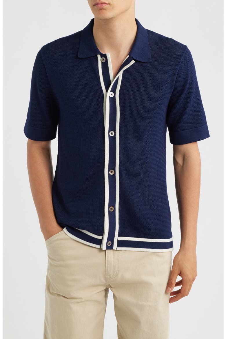Jorge Stripe Placket Polo, Main, color, NAVY-12