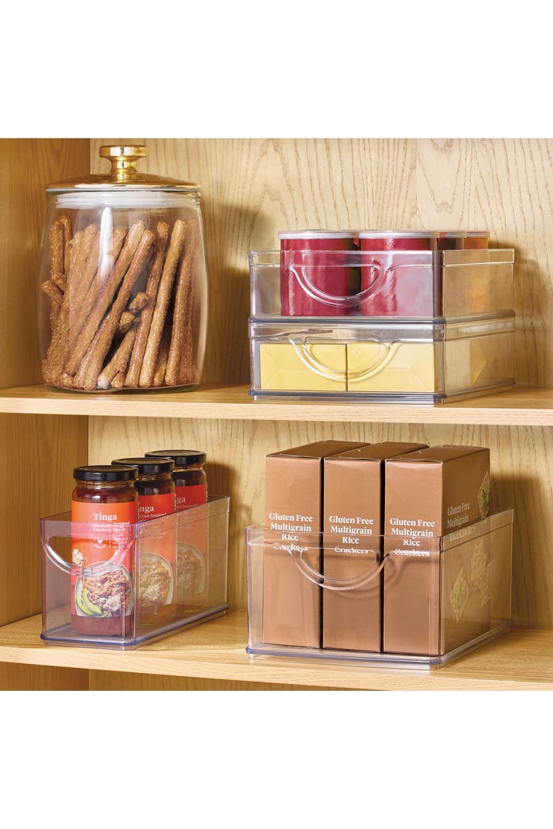 Stackable Pantry Bin with Handles - Set of 2 - Clear - Made in USA, Alternate, color, Clear
