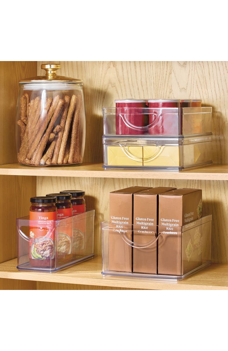 iDesign Stackable Pantry Bin with Handles - Set of 2 - Clear - Made in USA, Alternate, color, Clear