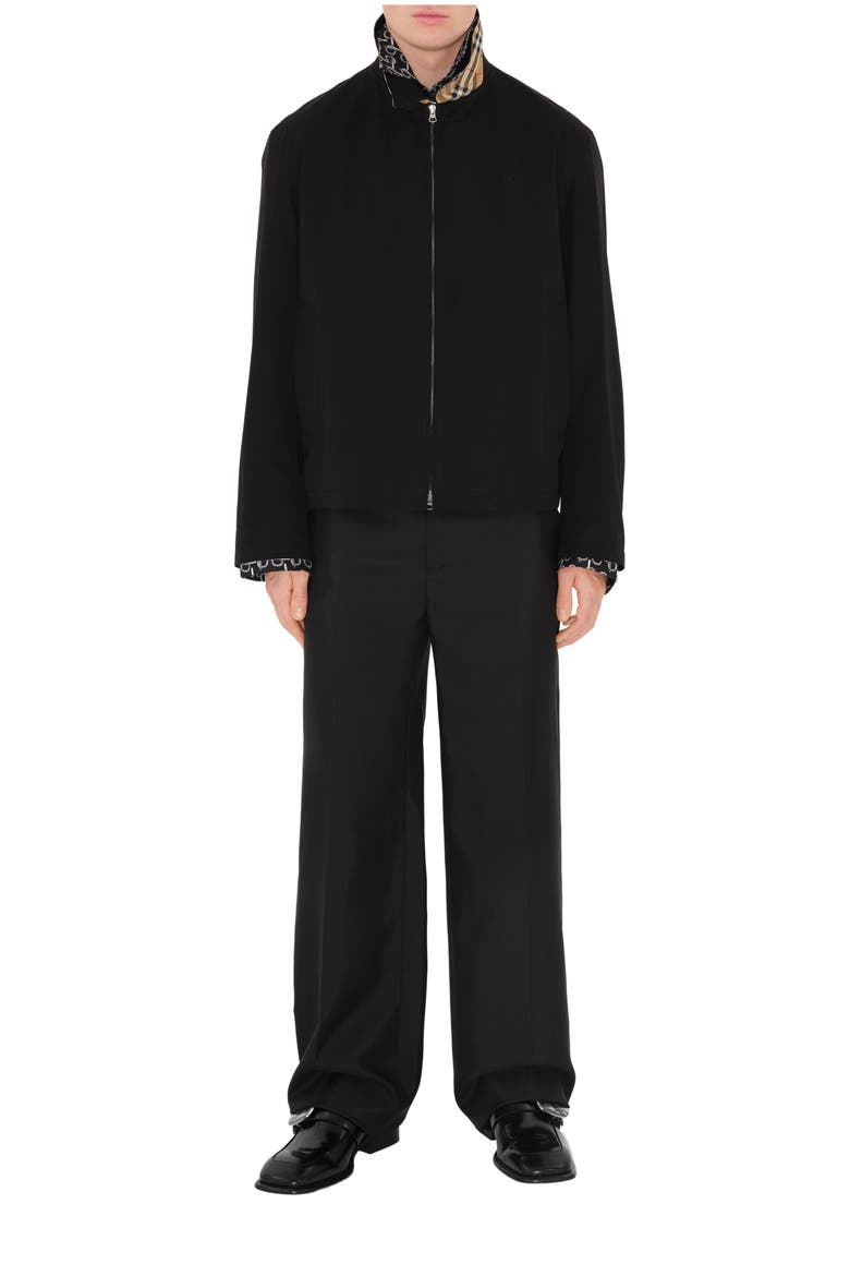 Gabardine Harrington Jacket, Main, color, Black