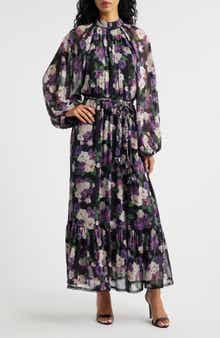 En Saison Jasmine Floral Tie Waist Maxi Dress
