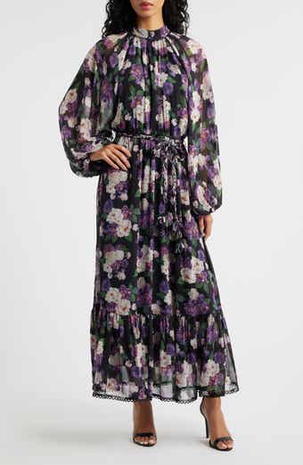 En Saison Jasmine Floral Tie Waist Maxi Dress
