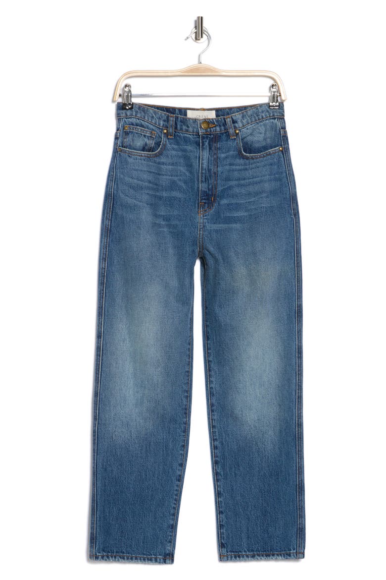 The Barrel Straight Leg Jeans, Alternate, color, SADDLE WASH