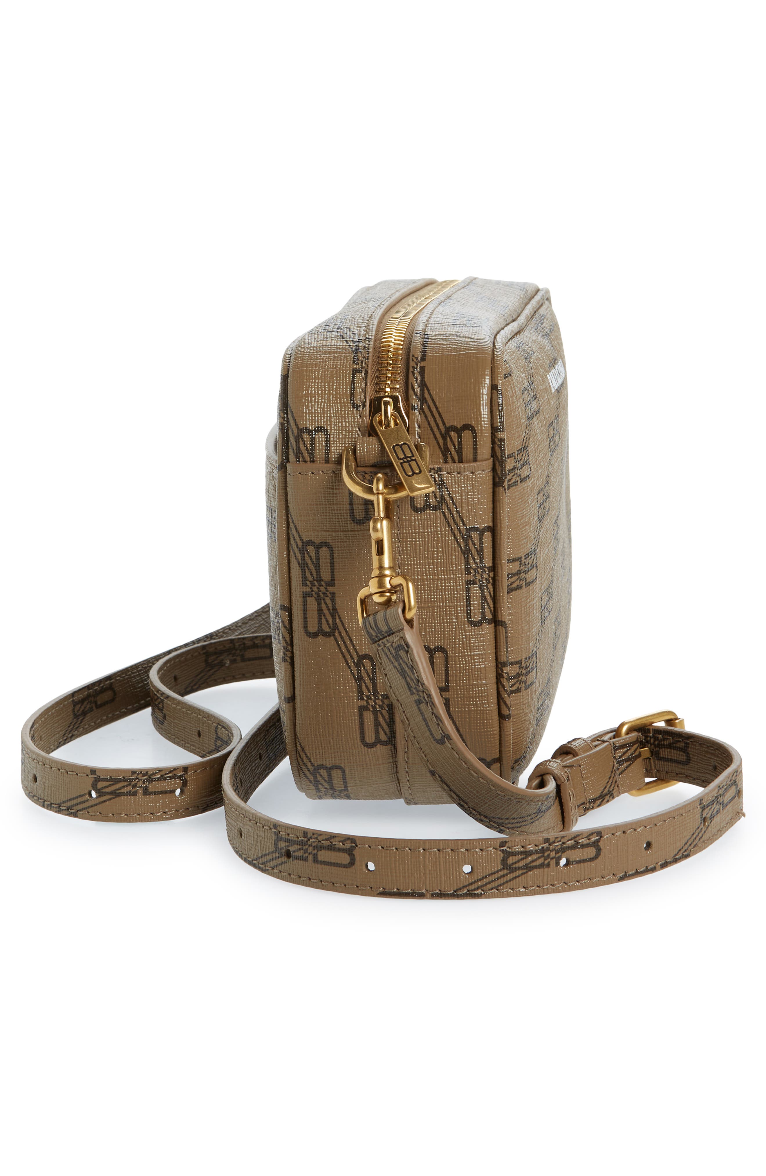 Balenciaga Small BB Monogram Coated Canvas Camera Bag, Alternate, color, 