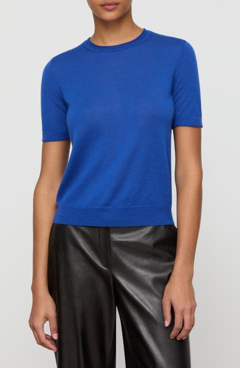 Short Sleeve Cashmere Crewneck Sweater