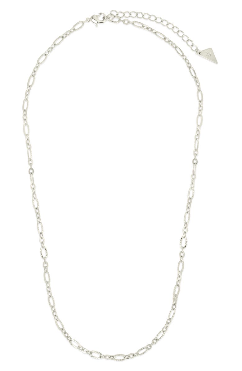 Sterling Forever Elysia Mixed Link Necklace, Alternate, color, 