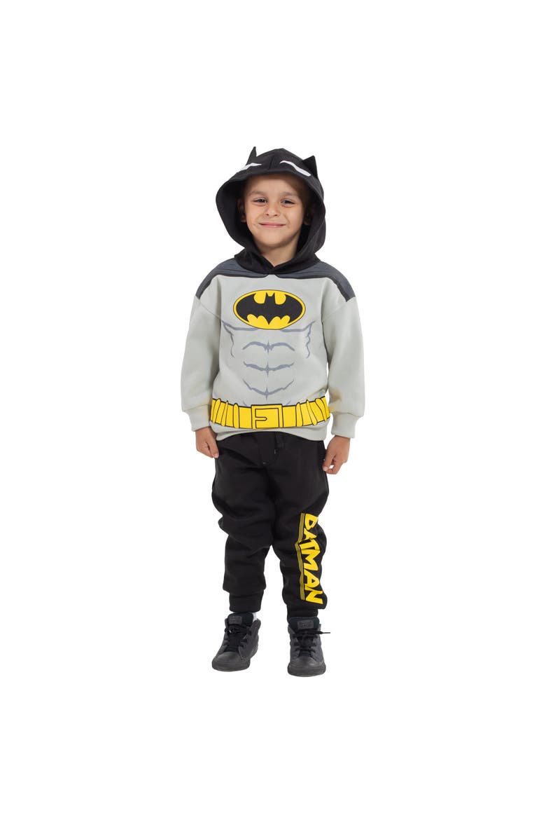Justice League Batman Fleece Hoodie and Pants Set, Alternate, color, Batman Grey Black