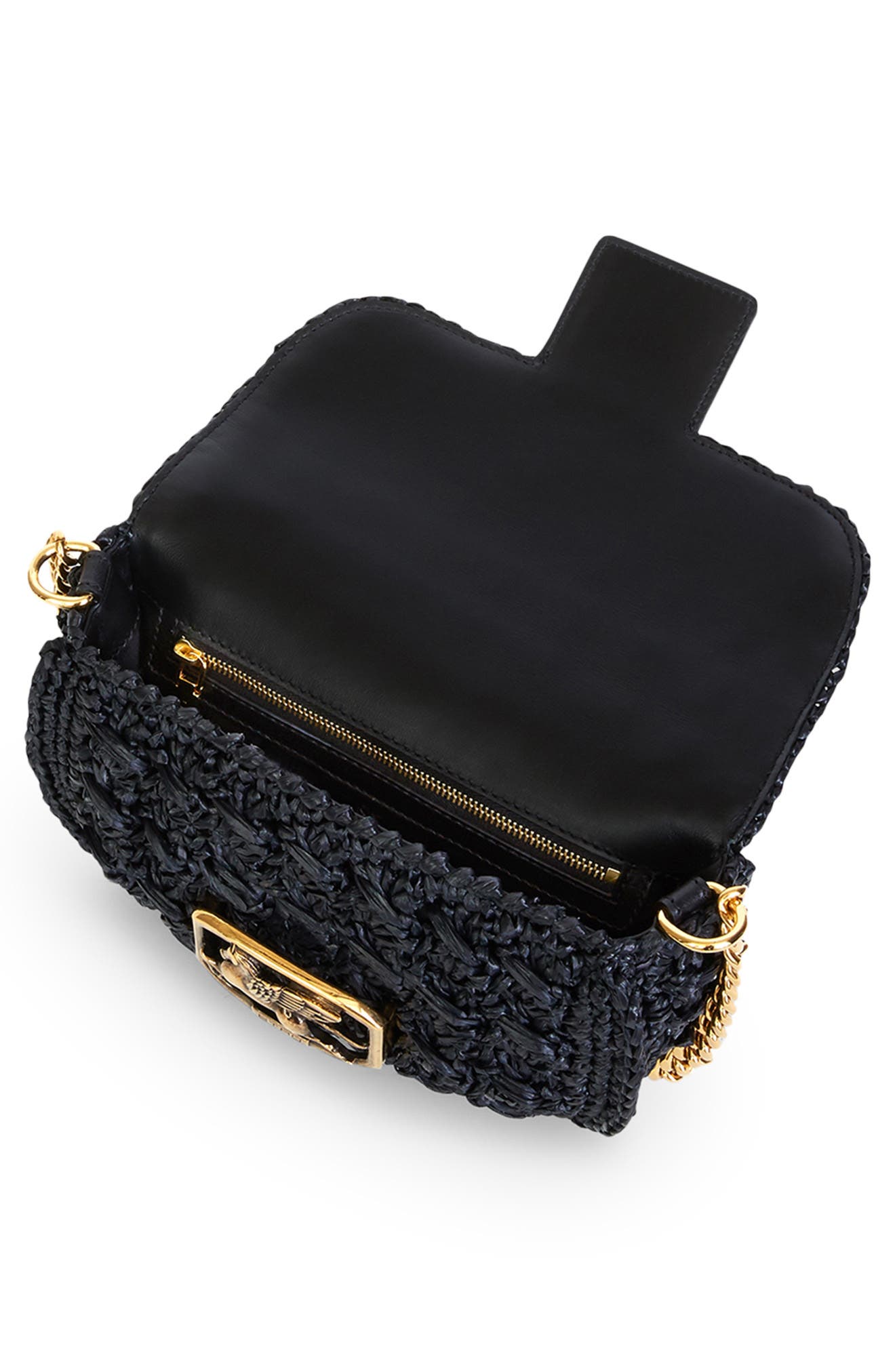 Etro Pegaso Raffia Crossbody Bag, Alternate, color, 