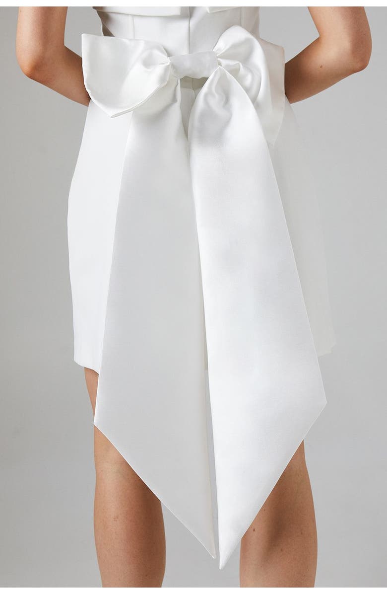 Coast Bow Back Bandeau Bridal Mini Dress, Alternate, color, Ivory