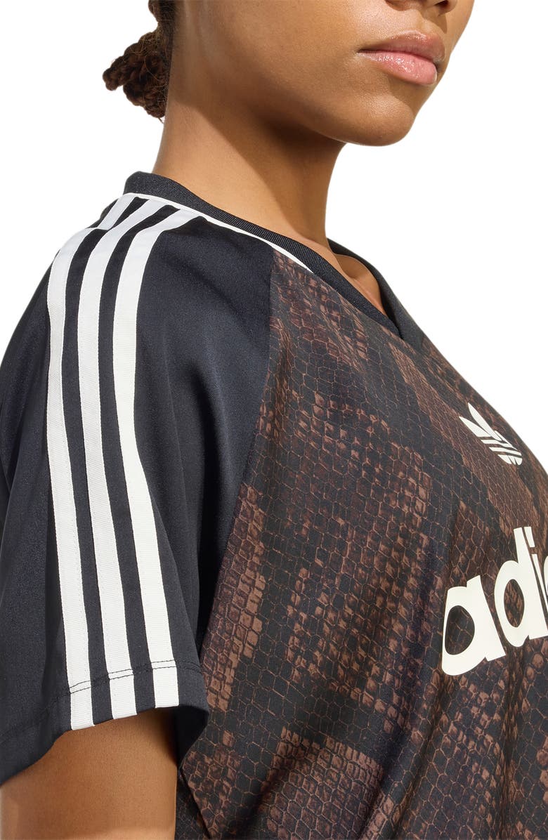 adidas Originals Faux-Snakeskin-Printed Jersey, Alternate, color, Earth Strata/ Aurora Coffee