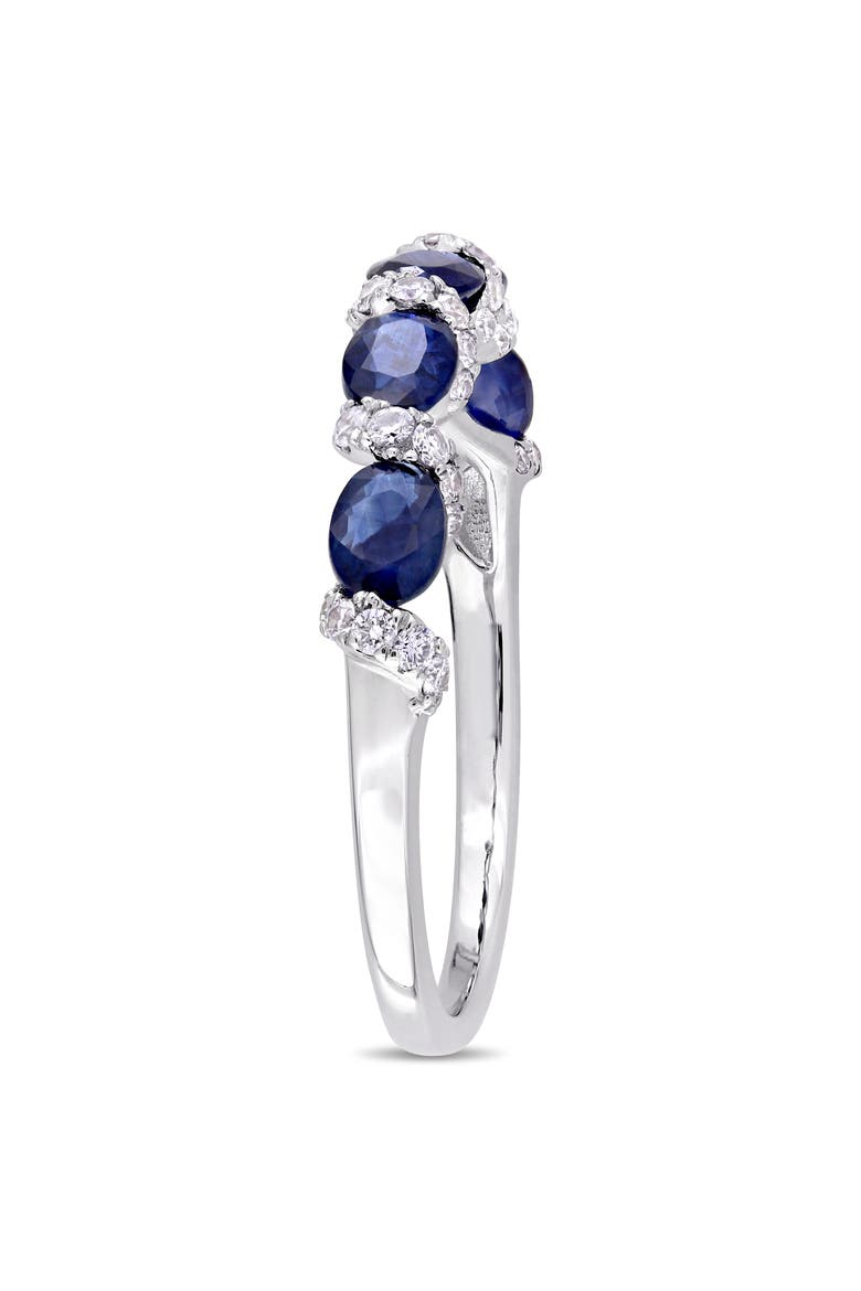 Blue Sapphire & Diamond Ribbon Ring 14k, Alternate, color, Sapphire