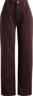 Reformation Val Baggy Distressed Straight Leg Jeans