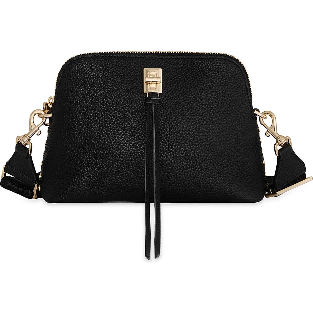 Rebecca Minkoff Darren Dome Leather Crossbody Bag In Black