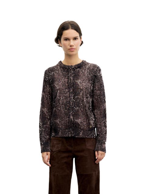 Merino Wool Crew Neck Cardigan
