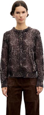 GERARD DAREL Merino Wool Crew Neck Cardigan