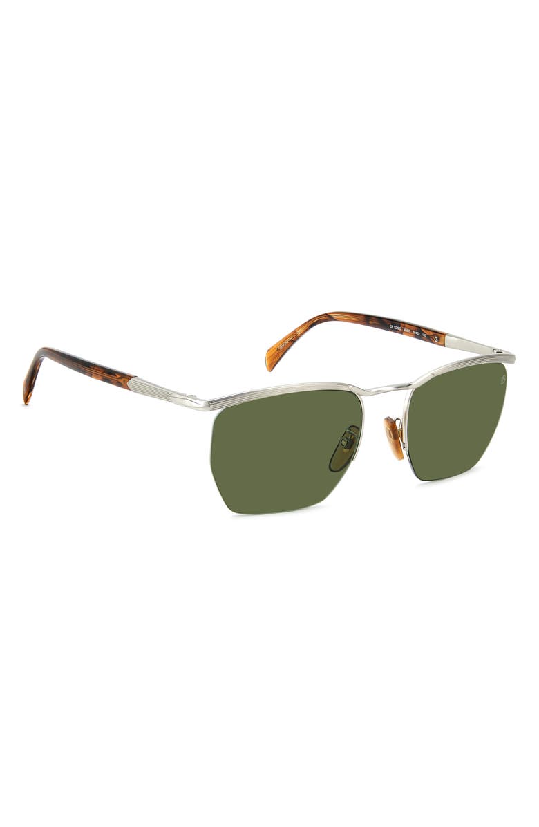 David Beckham Eyewear 55mm Square Sunglasses, Alternate, color, Palladium Brown/ Green