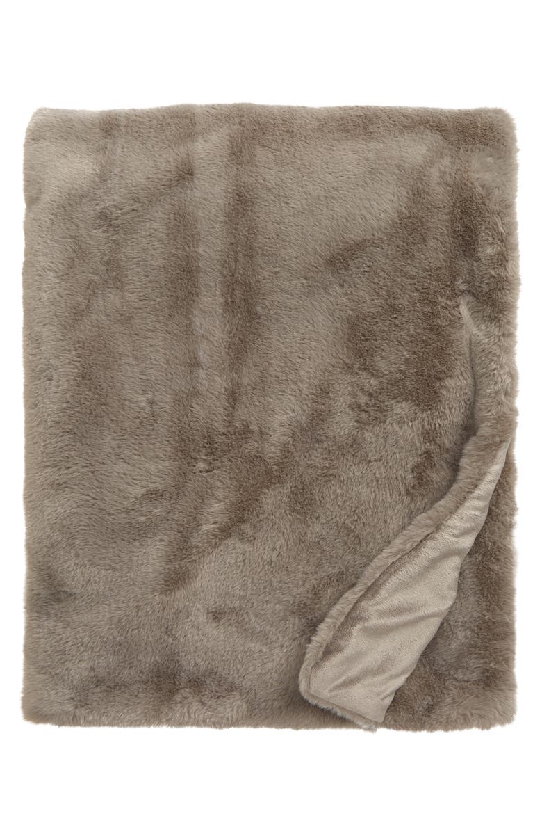 Nordstrom Recycled Faux Fur Throw Blanket, Main, color,