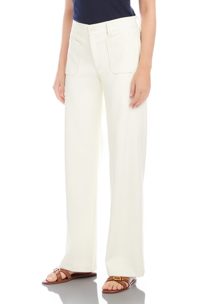 FIFTEEN TWENTY Sophia Crop Faux Leather Wide Leg Pants, Alternate, color, Bone