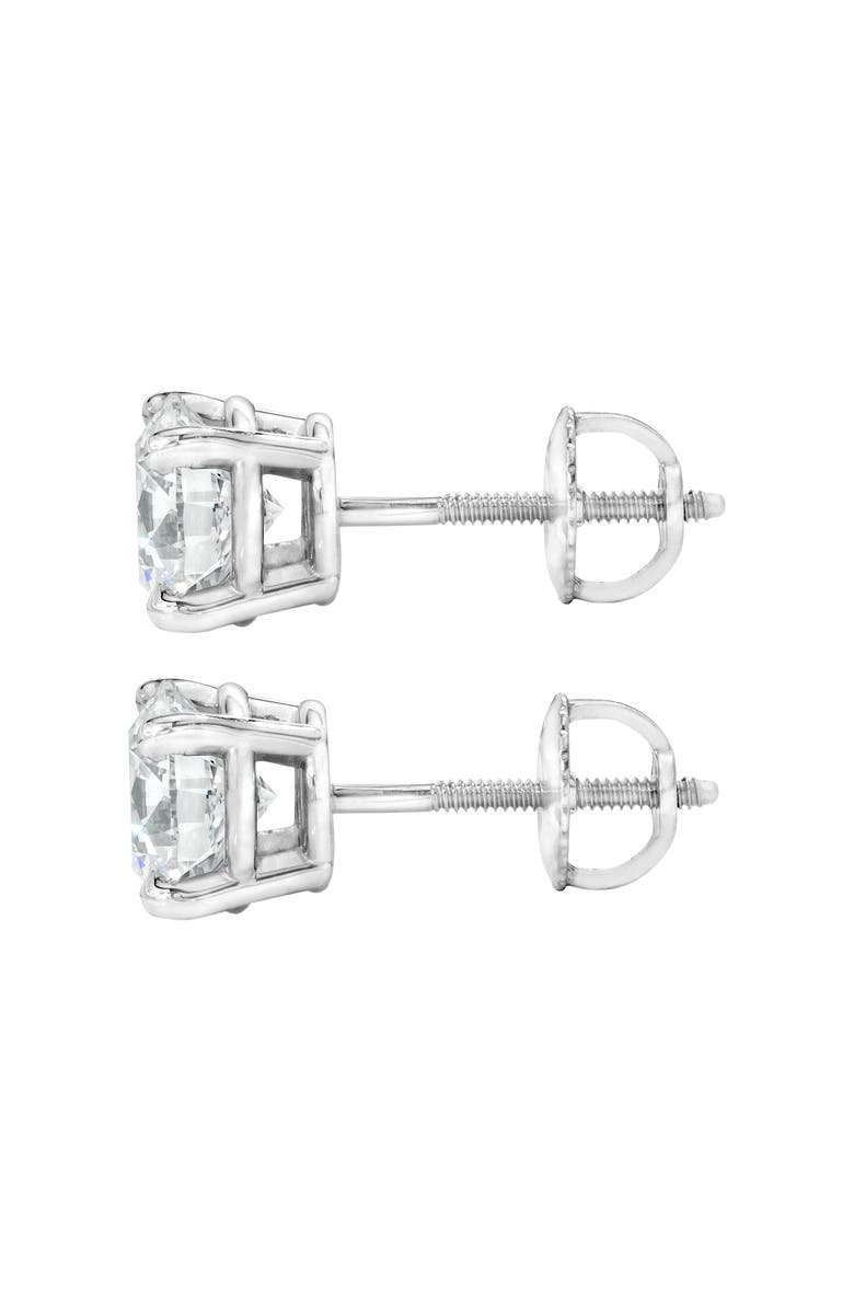 Bliss Diamond 4 Ct T.W. Certified Diamond Screw Back Studs 14k Gold Lab Grown, Alternate, color, 14K White Gold