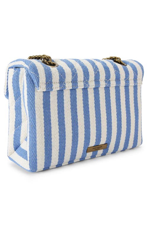 Kurt Geiger London Kensington Stripe Shoulder Bag In Open Blue