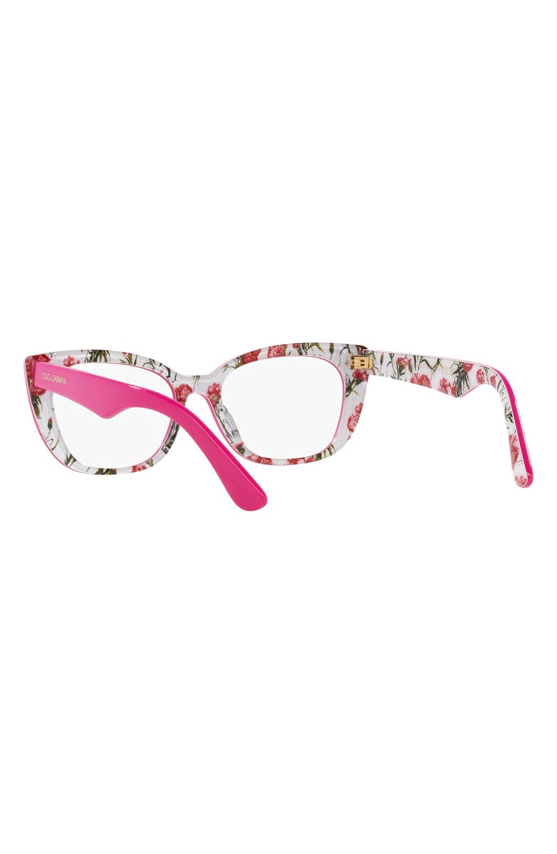 Dolce&Gabbana 49mm Cat Eye Optical Glasses, Alternate, color, Pink