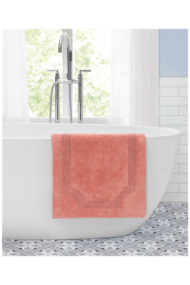 Reversible Cotton Bath Rug, Alternate, color, CORAL