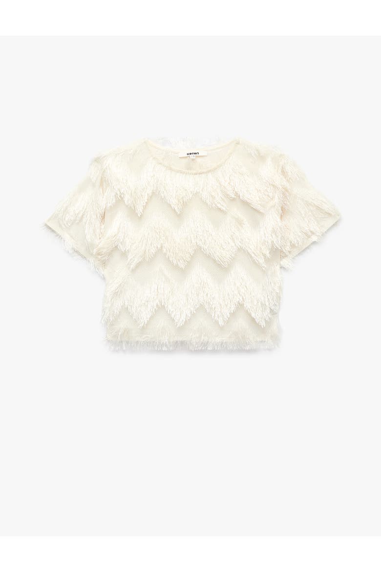 Crop Blouse, Alternate, color, ECRU