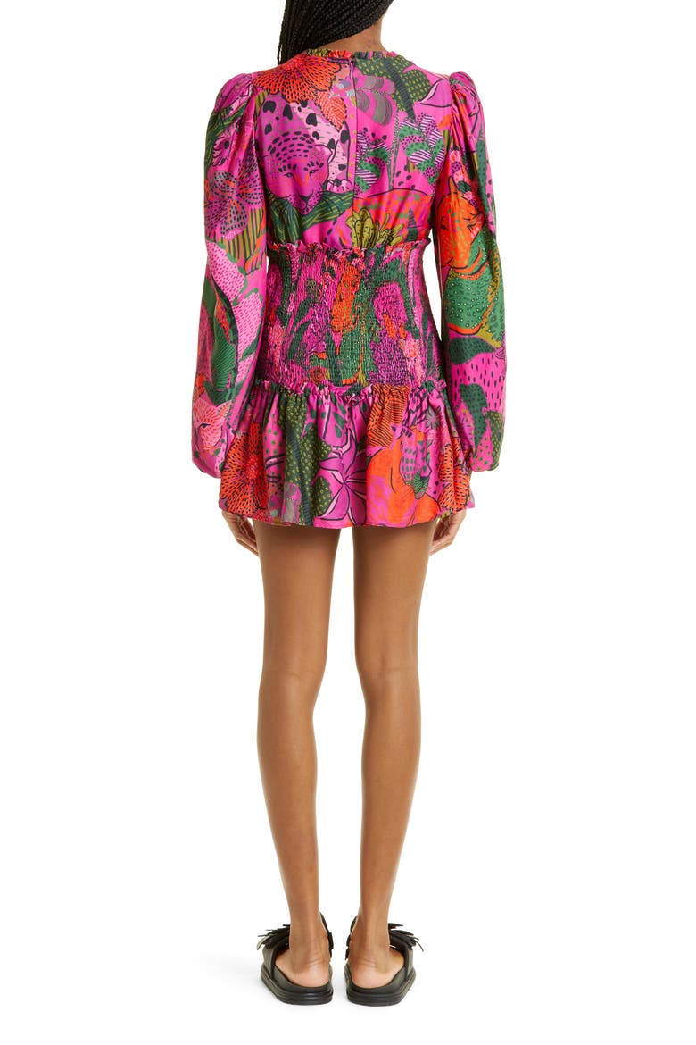 Leopards Long Sleeve Minidress, Alternate, color, COOL LEOPARDS PINK