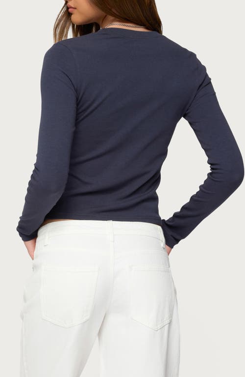 Edikted Kiyan Long Sleeve T-shirt In Blue