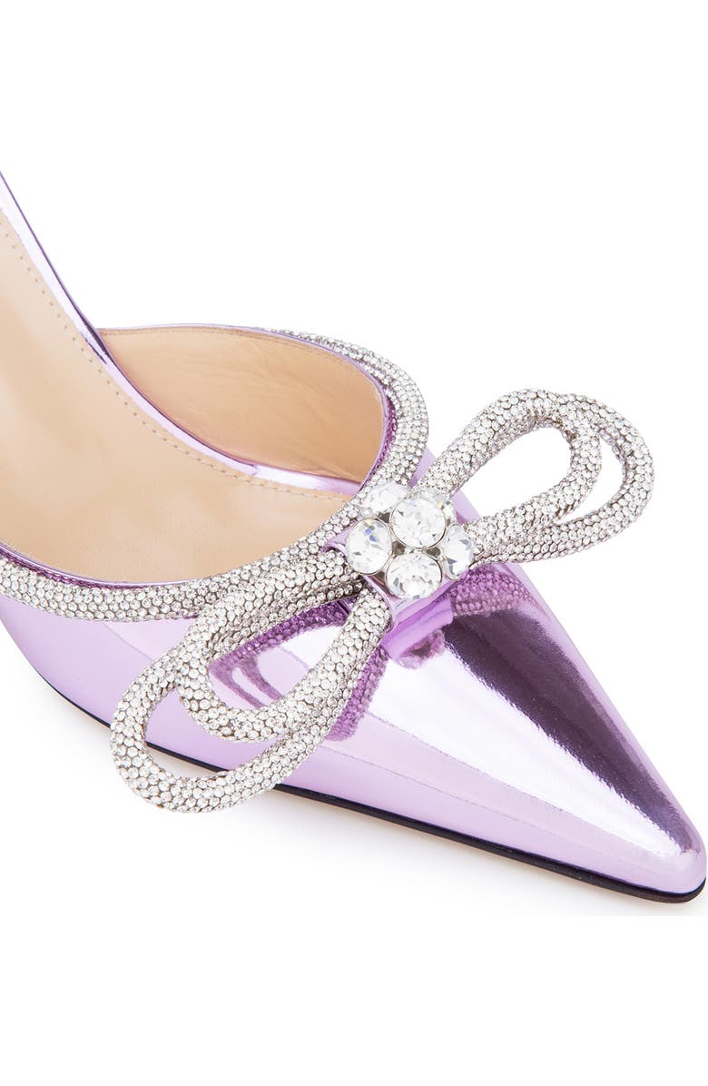 Mach & Mach Crystal Double Bow Pointed Toe Mule, Alternate, color,