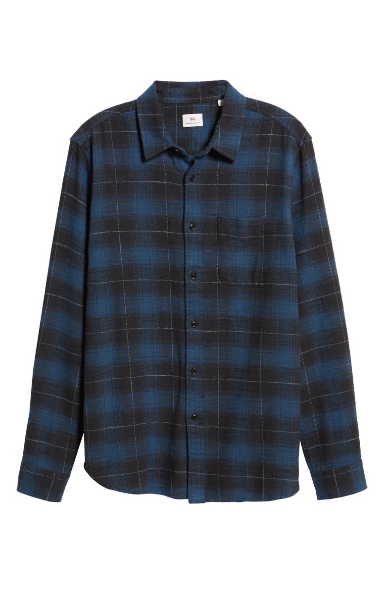 AG Colton Plaid Slim Fit Sport Shirt, Alternate, color, Black/Deep Abyss