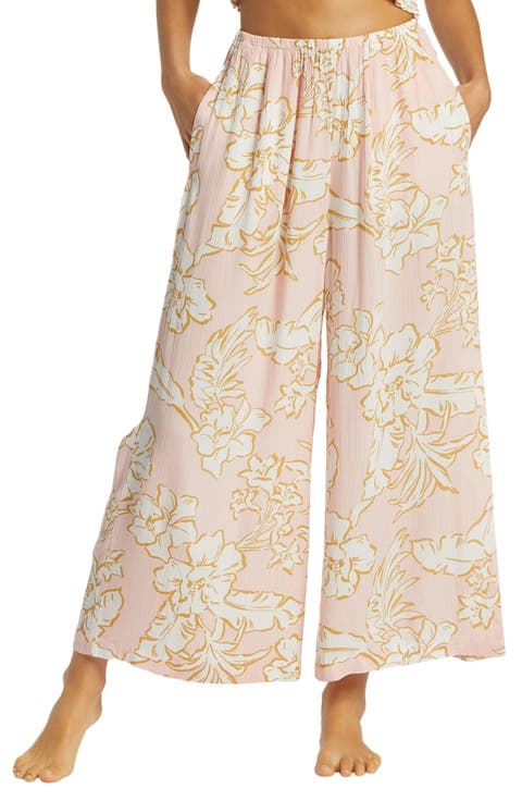 Sun Catcher Floral Print Wide Leg Pants