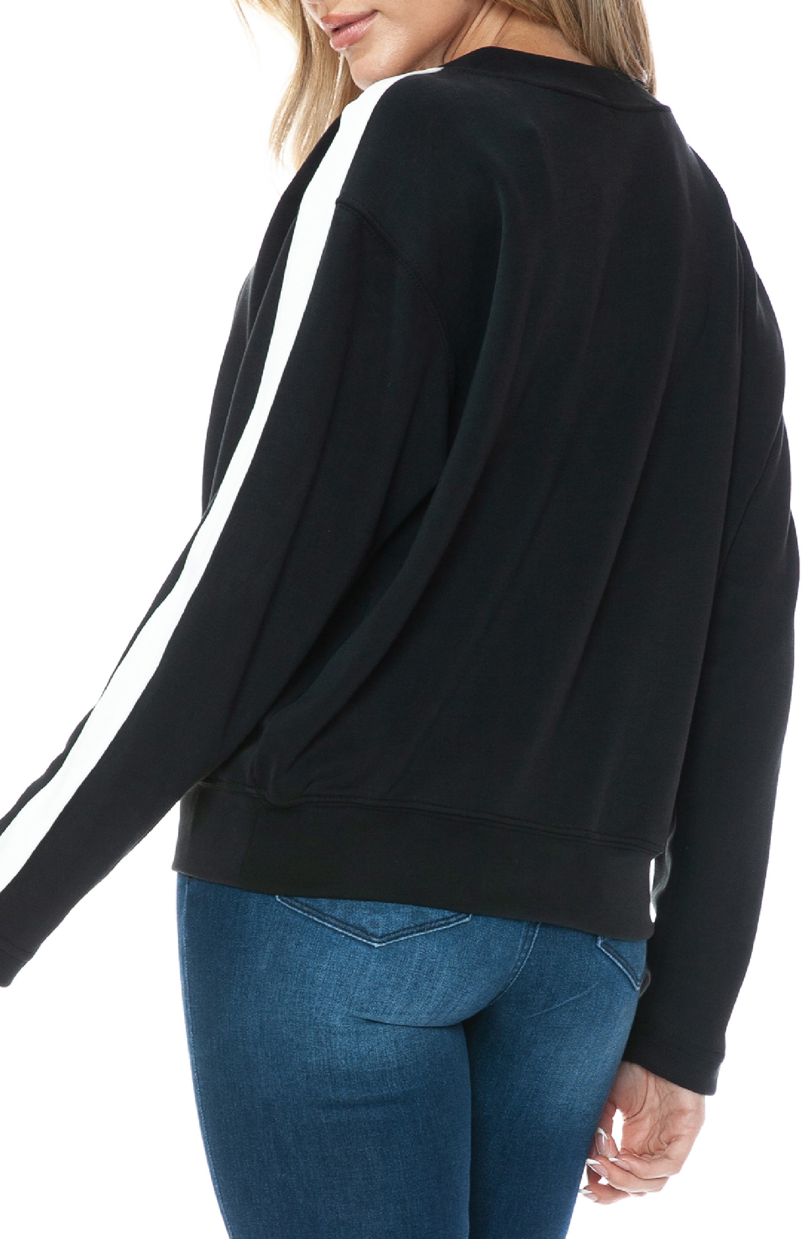 Scuba Knit Stripe Crewneck Sweater - image 2