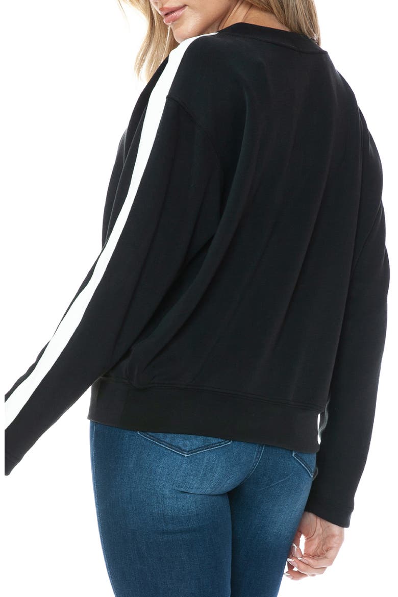 Scuba Knit Stripe Crewneck Sweater, Alternate, color, BLACK