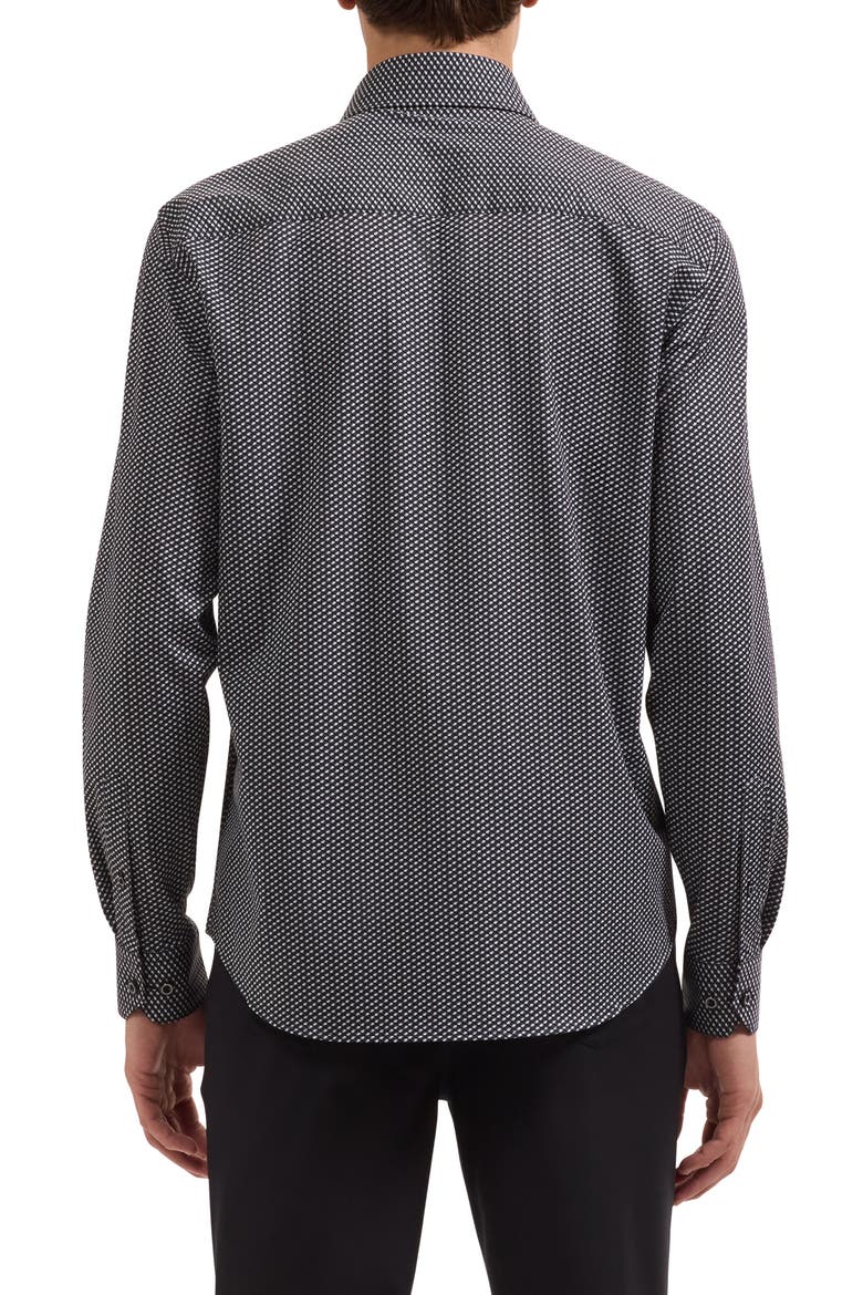Devon OoohCotton® Microprint Button-Up Shirt, Alternate, color, BLACK