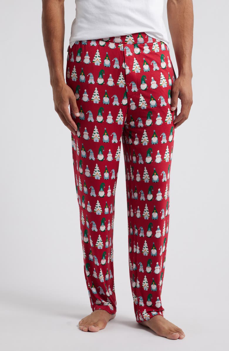 KicKee Pants Holiday Gnome Print Performance Pajama Pants, Main, color, 